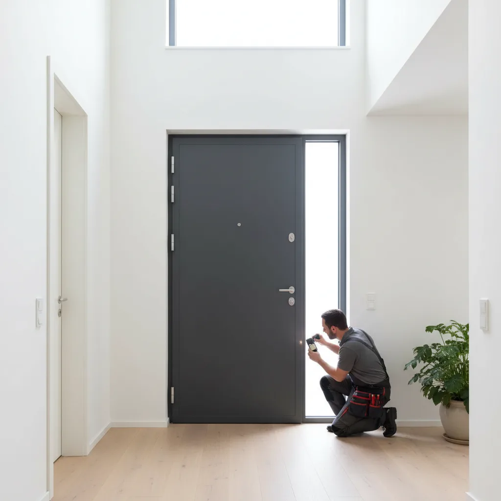 Pose de porte blindée